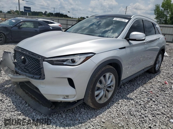 2020 Infiniti QX50 Luxe with VIN 3PCAJ5M14LF100495, listed as a Copart auction lot 60150975 with 33,729 mi miles and Non repairable. Bid and sale history available at DreamBid. Image 1.