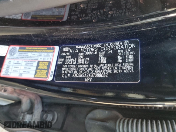 2016 Kia Soul with VIN KNDJN2A2XG7388082, listed as a Copart auction lot 47022414 with 60,394 mi miles and Salvage Title. Bid and sale history available at carsss.com. Image 14.