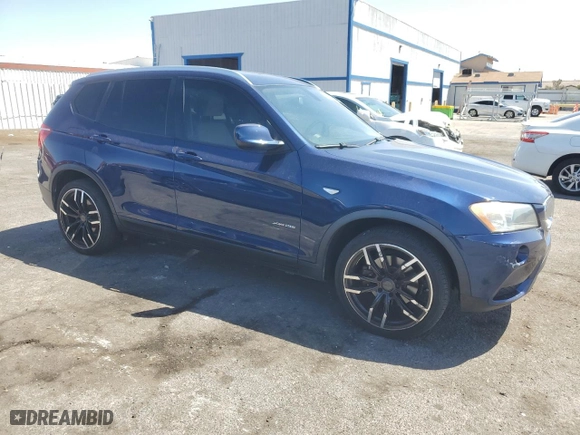 2013 BMW X3 xDrive28i with VIN 5UXWX9C55D0A25033, listed as a Copart auction lot 54095455 with 138,061 mi miles and Clean Title. Bid and sale history available at carsss.com. Image 4.