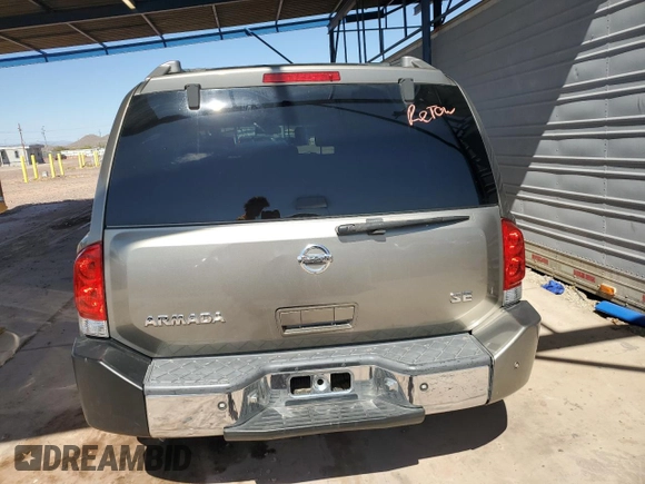 2006 Nissan Armada LE z VIN 5N1AA08A16N735303, wystawiony jako Copart lot #48530375 z przebiegiem 205 052 mil mil oraz Szkoda całkowita • Salvage title. Historia ofert i sprzedaży dostępna na DreamBid. Obrazek 6.