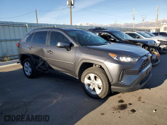 2021 Toyota RAV4 Hybrid LE with VIN 4T3MWRFV2MU020646, listed as a Copart auction lot 75731394 with 14,213 mi miles and Salvage Title. Bid and sale history available at carsss.com. Image 4.