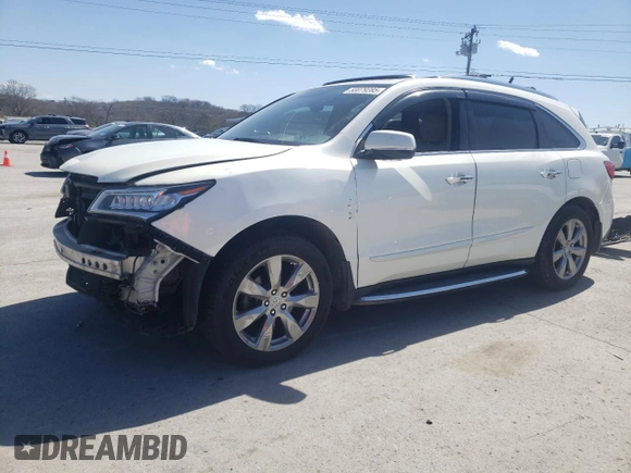 2015 Acura MDX Advance/Entertainment Pkg with VIN 5FRYD4H83FB004786, listed as a Copart auction lot 50079285 with 316,872 mi miles and Salvage Title. Bid and sale history available at carsss.com. Image 1.