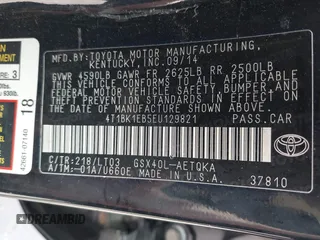 2014 Toyota Avalon Limited with VIN 4T1BK1EB5EU129821, listed as a IAAI auction lot 42085414 with 113,729 mi miles. Bid and sale history available at carsss.com. Image 9.