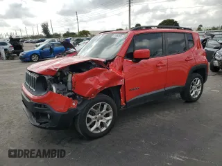 2015 Jeep Renegade Latitude with VIN ZACCJBBT0FPB71993, listed as a Copart auction lot 51001195 with 73,352 mi miles and Salvage Title. Bid and sale history available at carsss.com. Image 1.