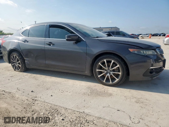 2015 Acura TLX Advance with VIN 19UUB2F77FA000352, listed as a Copart auction lot 60618585 with 95,205 mi miles and Salvage title. Bid and sale history available at DreamBid. Image 4.