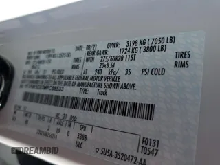 2021 Ford F-150 XL с VIN 1FTFW1E87MFC58533, выставлен на аукционе Copart как лот 54845835 с пробегом 34 321 миль миль и Чистый • Clean title. История ставок и продаж доступна на DreamBid. Изображение 12.