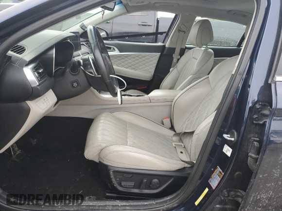 2019 Genesis G70 3.3T Advanced with VIN KMTG34LE5KU034162, listed as a Copart auction lot 46325915 with 76,555 mi miles and Salvage Title. Bid and sale history available at carsss.com. Image 7.
