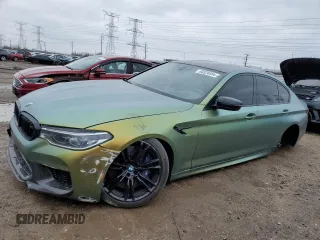 2019 BMW M5 with VIN WBSJF0C53KB284461, listed as a Copart auction lot 85320354 with 0 mi miles and Salvage Title. Bid and sale history available at carsss.com. Image 1.