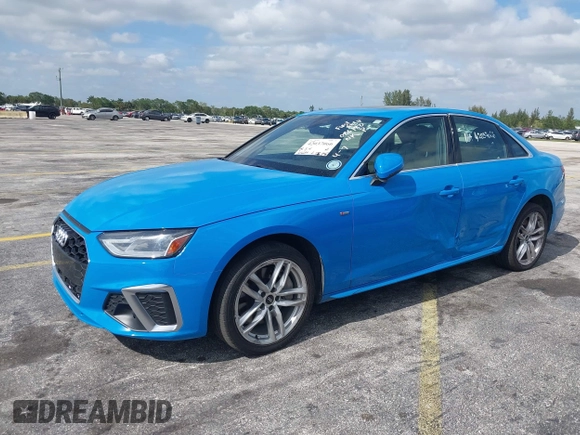 2021 Audi A4 S line Premium with VIN WAUDAAF40MA086180, listed as a IAAI auction lot 42037066 with 34,641 mi miles and . Bid and sale history available at DreamBid. Image 17.