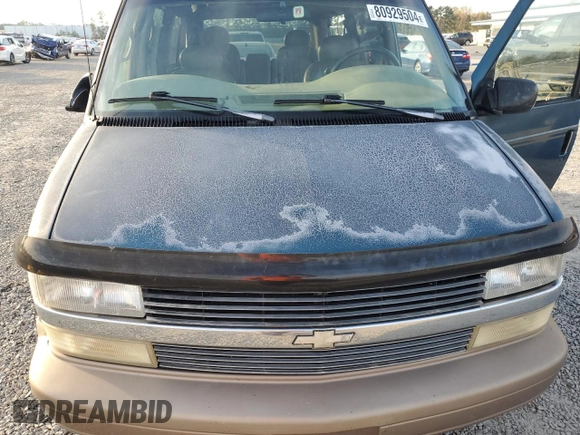 1998 Chevrolet Astro with VIN 1GNEL19WXWB120466, listed as a Copart auction lot 80929504 with 262,413 mi miles and Salvage Title. Bid and sale history available at carsss.com. Image 12.