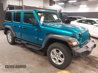 2020 Jeep Wrangler Unlimited Sport S z VIN 1C4HJXDN9LW194222, wystawiony jako IAAI lot #42079625 z przebiegiem 78 437 mil mil oraz . Historia ofert i sprzedaży dostępna na DreamBid. Obrazek 1.