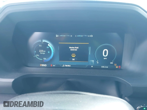 2023 Ford F-150 Lightning Pro with VIN 1FT6W1EV8PWG25191, listed as a IAAI auction lot 41716529 with 5,191 mi miles and . Bid and sale history available at DreamBid. Image 7.