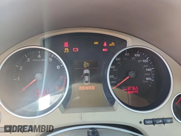 2007 Audi A4 2.0T with VIN WAUDF48H17K027091, listed as a Copart auction lot 65282805 with 88,245 mi miles and Salvage title. Bid and sale history available at DreamBid. Image 9.