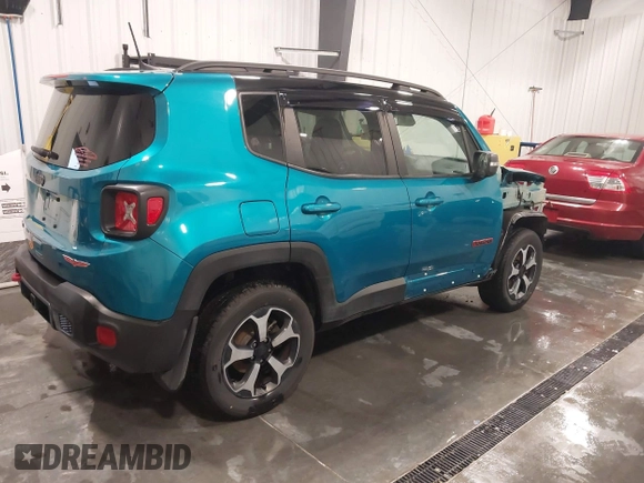 2021 Jeep Renegade Trailhawk with VIN ZACNJDC13MPM13834, listed as a IAAI auction lot 41480700 with 62,621 mi miles and . Bid and sale history available at DreamBid. Image 4.