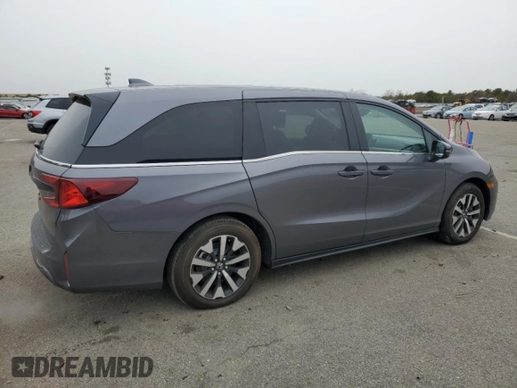2025 Honda Odyssey EX-L with VIN 5FNRL6H63SB004123, listed as a Copart auction lot 49710025 with 3,854 mi miles and Salvage Title. Bid and sale history available at carsss.com. Image 3.