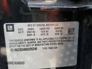 2017 Chevrolet Volt LT with VIN 1G1RC6S54HU205246, listed as a Copart auction lot 49089375 with 201,056 mi miles and Clean Title. Bid and sale history available at carsss.com. Image 12.