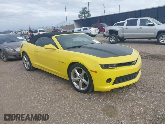 2015 Chevrolet Camaro LT with VIN 2G1FF3D38F9214336, listed as a IAAI auction lot 41815037 with 84,049 mi miles. Bid and sale history available at carsss.com. Image 1.