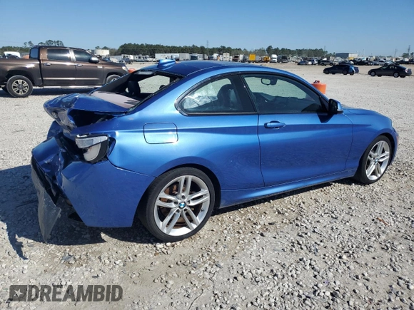 2015 BMW 2 Series 228i with VIN WBA1F5C50FV256672, listed as a Copart auction lot 50062235 with 120,213 mi miles and Salvage Title. Bid and sale history available at carsss.com. Image 3.
