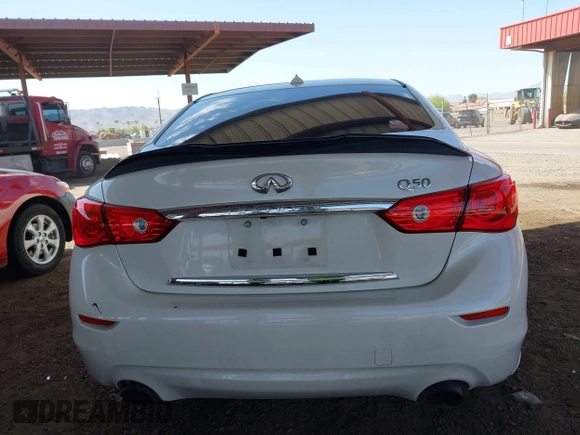 2016 Infiniti Q50 3.0t Premium with VIN JN1EV7AP4GM303705, listed as a IAAI auction lot 41957748 with 122,839 mi miles. Bid and sale history available at carsss.com. Image 16.