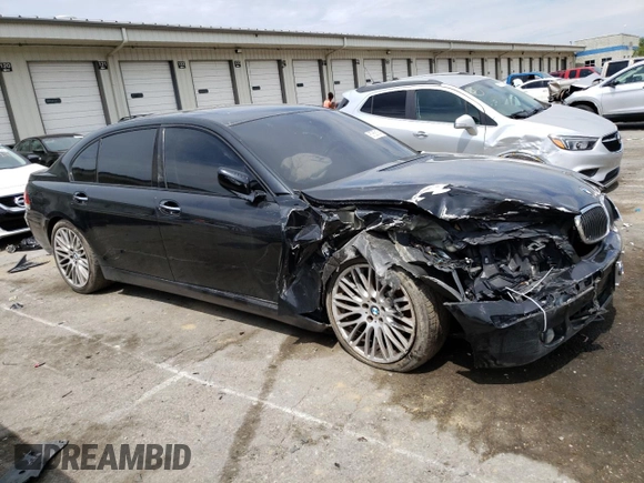 2008 BMW 7 Series 750Li with VIN WBAHN835X8DT84705, listed as a Copart auction lot 67658184 with 191,868 mi miles and Salvage Title. Bid and sale history available at DreamBid. Image 4.