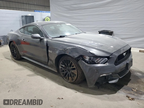 2017 Ford Mustang GT with VIN 1FA6P8CF5H5335019, listed as a Copart auction lot 55228215 with 38,550 mi miles and Salvage title. Bid and sale history available at DreamBid. Image 4.