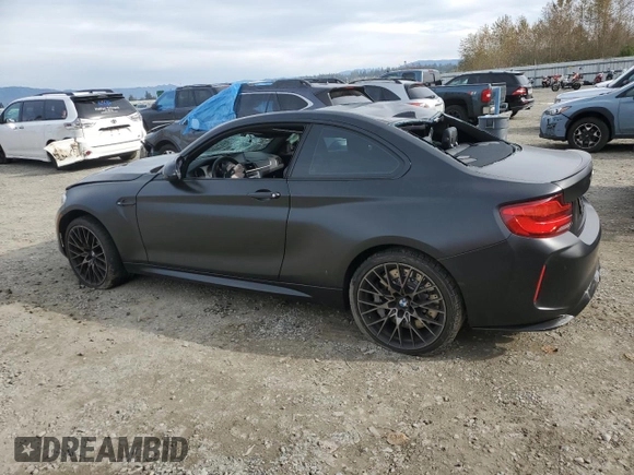 2019 BMW M2 Competition with VIN WBS2U7C56KVJ07484, listed as a Copart auction lot 75834424 with 16,168 mi miles and Salvage Title. Bid and sale history available at carsss.com. Image 2.