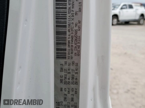 2019 Jeep Wrangler Unlimited Sahara with VIN 1C4HJXEG8KW574005, listed as a Copart auction lot 57794945 with Not provided miles and Salvage title. Bid and sale history available at DreamBid. Image 13.