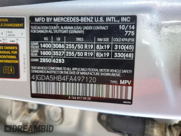 2015 Mercedes-Benz M 350 z VIN 4JGDA5HB4FA497120, wystawiony jako Copart lot #68816024 z przebiegiem 112 808 mil mil oraz Szkoda całkowita • Salvage title. Historia ofert i sprzedaży dostępna na DreamBid. Obrazek 13.
