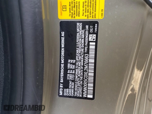 2020 MINI Hardtop Cooper S with VIN WMWXR5C0XL2M76663, listed as a Copart auction lot 85116374 with 16,919 mi miles and Salvage Title. Bid and sale history available at DreamBid. Image 12.