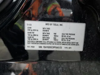 2023 Tesla Model Y Long Range with VIN 7SAYGDEE3PF646125, listed as a Copart auction lot 53510775 with 45,019 mi miles and Salvage Title. Bid and sale history available at carsss.com. Image 13.