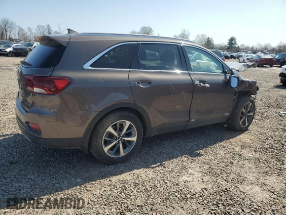 2019 Kia Sorento EX V6 with VIN 5XYPHDA59KG448467, listed as a Copart auction lot 54129805 with 57,185 mi miles and Salvage Title. Bid and sale history available at carsss.com. Image 3.