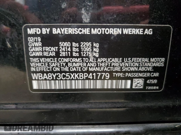 2019 BMW 3 Series 340i xDrive with VIN WBA8Y3C5XKBP41779, listed as a Copart auction lot 77121564 with 111,774 mi miles and Clean Title. Bid and sale history available at carsss.com. Image 12.