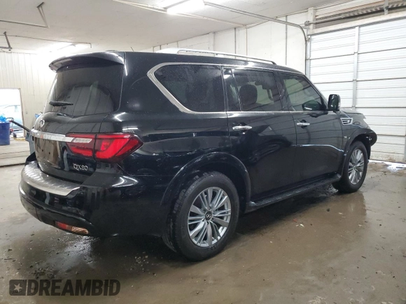 2020 Infiniti QX80 LUXE with VIN JN8AZ2NF5L9702550, listed as a Copart auction lot 72416774 with 101,864 mi miles and Salvage Title. Bid and sale history available at carsss.com. Image 3.