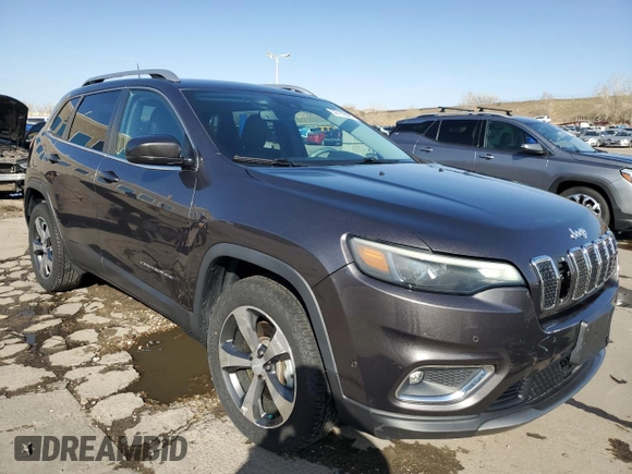2019 Jeep Cherokee Limited with VIN 1C4PJMDX2KD283474, listed as a Copart auction lot 52799845 with 38,499 mi miles and Salvage Title. Bid and sale history available at carsss.com. Image 4.