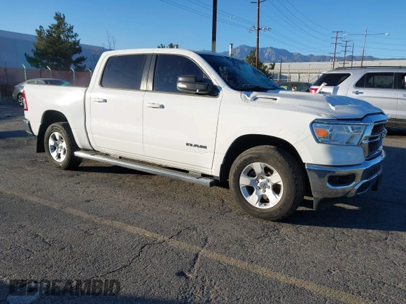 2022 Ram 1500 Big Horn with VIN 1C6RREFM6NN431903, listed as a IAAI auction lot 41377794 with 48,477 mi miles and . Bid and sale history available at DreamBid. Image 1.