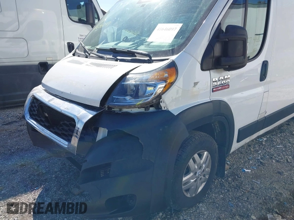 2022 Ram ProMaster Cargo with VIN 3C6MRVJG9NE121583, listed as a IAAI auction lot 41646097 with 67,468 mi miles and . Bid and sale history available at DreamBid. Image 6.