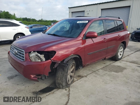 2008 Toyota Highlander with VIN JTEDS41A282028887, listed as a Copart auction lot 52763945 with 112,086 mi miles and Salvage title. Bid and sale history available at DreamBid. Image 1.