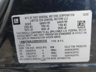 2021 Buick Envision Essence with VIN LRBFZNR43MD085335, listed as a IAAI auction lot 41967870 with 74,323 mi miles. Bid and sale history available at carsss.com. Image 9.