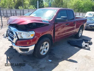 2024 Ram 1500 Tradesman with VIN 1C6SRECG5RN205714, listed as a IAAI auction lot 42085708 with 11,412 mi miles and . Bid and sale history available at DreamBid. Image 2.