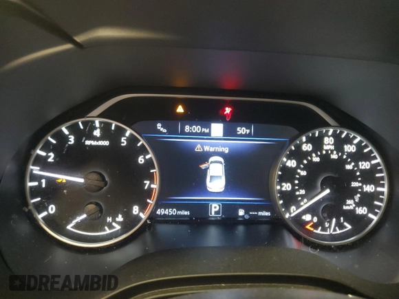 2020 Nissan Maxima Platinum with VIN 1N4AA6FV4LC385580, listed as a Copart auction lot 50486355 with 49,450 mi miles and Salvage Title. Bid and sale history available at DreamBid. Image 9.