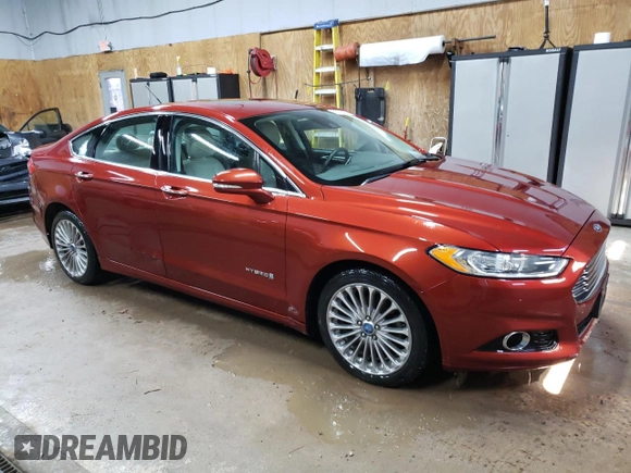2014 Ford Fusion Titanium Hybrid with VIN 3FA6P0RU6ER219036, listed as a Copart auction lot 57476985 with 189,113 mi miles and Clean title. Bid and sale history available at DreamBid. Image 4.