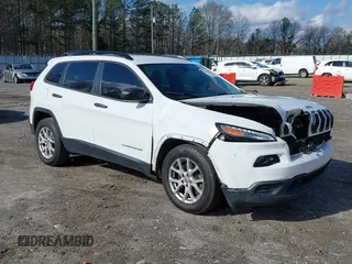 2016 Jeep Cherokee Sport with VIN 1C4PJLAS5GW207990, listed as a IAAI auction lot 41230521 with 253,524 mi miles. Bid and sale history available at carsss.com. Image 1.