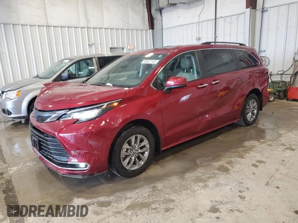 2023 Toyota Sienna XLE with VIN 5TDYSKFC7PS077336, listed as a Copart auction lot 58847185 with 37,197 mi miles and Salvage title. Bid and sale history available at DreamBid. Image 1.
