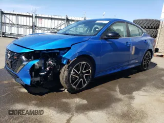 2025 Nissan Sentra SR with VIN 3N1AB8DV0SY308977, listed as a Copart auction lot 55050285 with 1,122 mi miles and Clean Title. Bid and sale history available at DreamBid. Image 1.