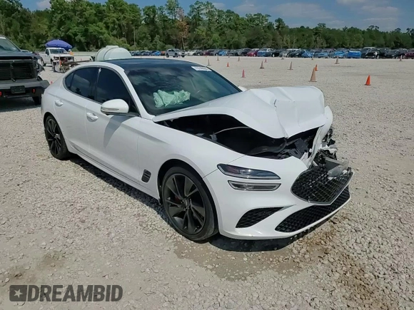 2023 Genesis G70 3.3T with VIN KMTG54TE7PU117917, listed as a Copart auction lot 73748604 with 33,688 mi miles and Clean Title. Bid and sale history available at DreamBid. Image 13.