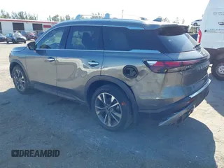 2023 Infiniti QX60 Luxe with VIN 5N1DL1FR1PC364789, listed as a IAAI auction lot 41833310 with 18,655 mi miles and . Bid and sale history available at DreamBid. Image 3.