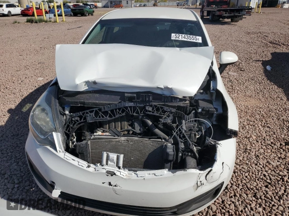 2014 Kia Rio LX with VIN KNADM4A38E6415462, listed as a Copart auction lot 52143555 with 60,079 mi miles and Salvage Title. Bid and sale history available at DreamBid. Image 5.
