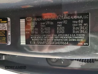 2025 Hyundai Santa Fe Calligraphy with VIN 5NMP5DG1XSH019664, listed as a Copart auction lot 51626265 with 4,955 mi miles and Salvage title. Bid and sale history available at DreamBid. Image 15.