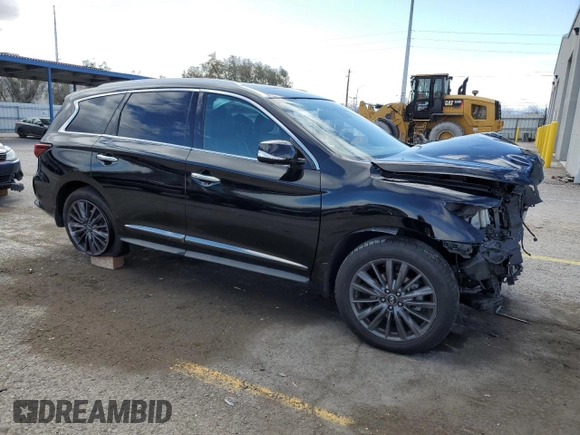 2020 Infiniti QX60 Luxe with VIN 5N1DL0MN8LC526339, listed as a Copart auction lot 47597415 with 101,540 mi miles and Salvage Title. Bid and sale history available at DreamBid. Image 4.