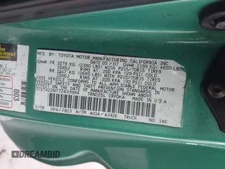 2007 Toyota Tacoma with VIN 5TETX22N77Z433984, listed as a IAAI auction lot 41551603 with 124,658 mi miles and . Bid and sale history available at DreamBid. Image 9.